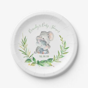 Elephant Zoo Jungle Animals Baby Shower Paper Plate
