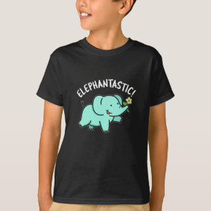 Elephantastic Funny Elephant Pun Dark BG T-Shirt