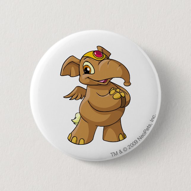 Elephante Brown 6 Cm Round Badge (Front)
