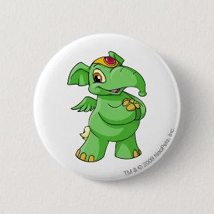 Elephante Green 6 Cm Round Badge