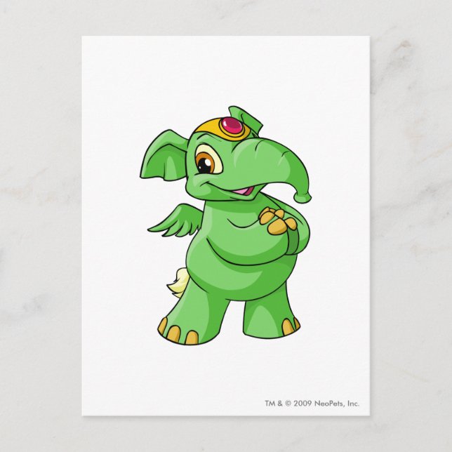 Elephante Green Postcard (Front)