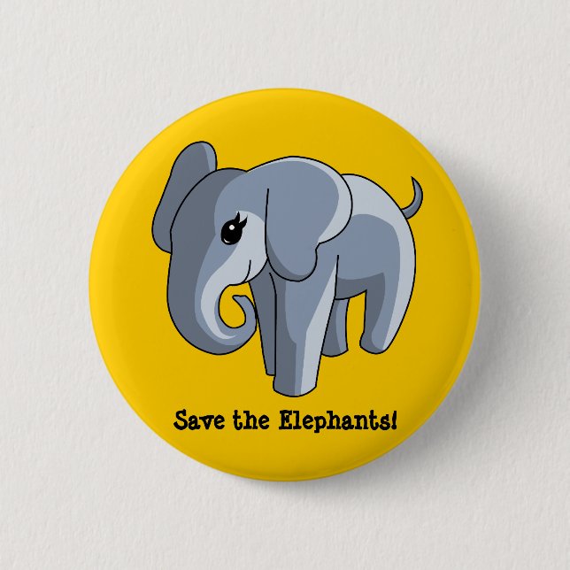 Elephants 6 Cm Round Badge (Front)