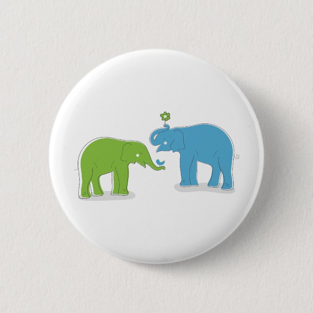 Elephants 6 Cm Round Badge (Front)