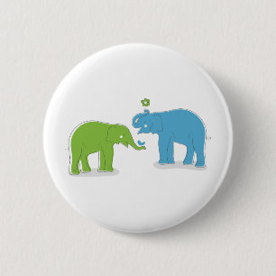Elephants 6 Cm Round Badge