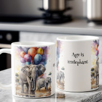 Elephants and Balloons Funny Age Joke Birthday