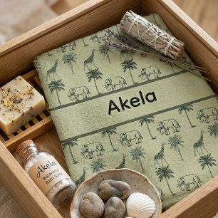 Elephants and Giraffes Bath Towel Set