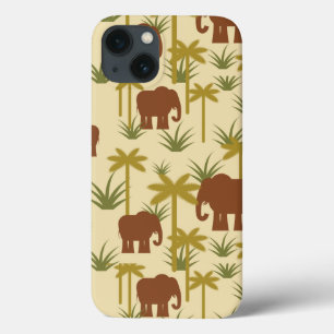 Elephants And Palms In Camouflage iPhone 13 Case