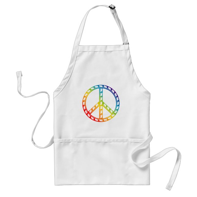 Elephants and Peace Symbol Standard Apron (Front)