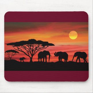 Elephants-and-Sunset- Mouse Pad