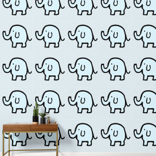 Elephants Animal Patterns Baby Blue Boy Girl Cute  Wallpaper