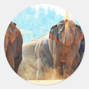 Elephants Animals Safari Destiny Peace Love Classic Round Sticker