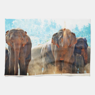 Elephants Animals Safari Destiny Peace Love Tea Towel