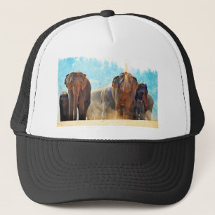 Elephants Animals Safari Destiny Peace Love Trucker Hat
