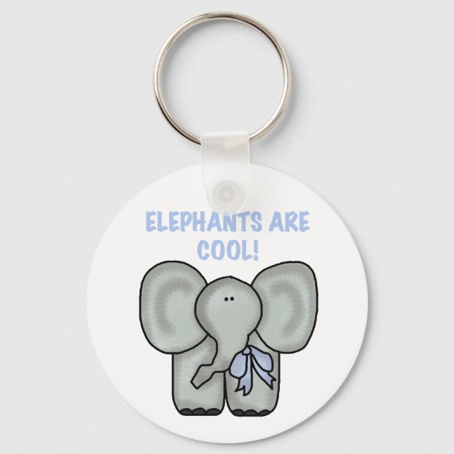 Elephants Are Cool Keychain (Front)
