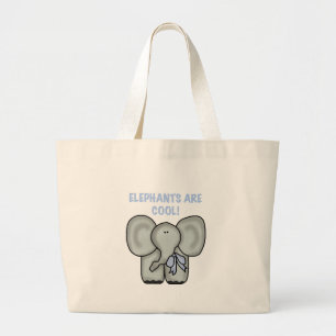 Elephants Are Cool Large Tote Bag