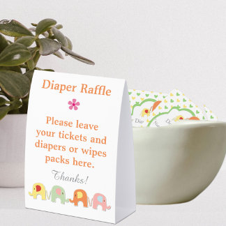 Elephants Baby Shower Diaper Raffle