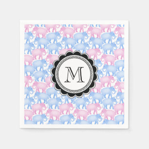 Elephants Baby Shower or Gender Reveal Napkin