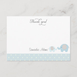 Elephants Baby Shower Thank You Card