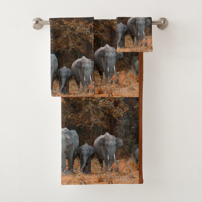 Elephants Bathroom Towel Set (Insitu)