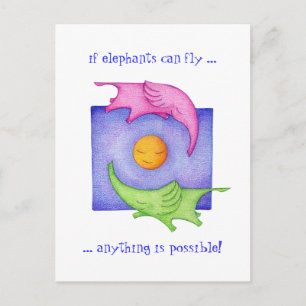 Elephants Can Fly! Postcard