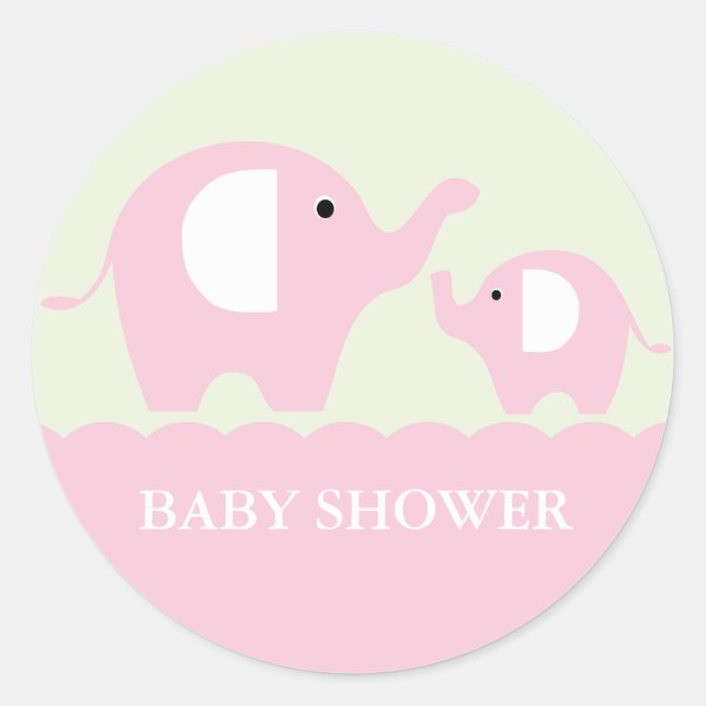 Elephants Classic Round Sticker (Front)