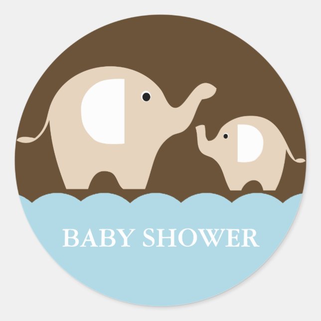 Elephants Classic Round Sticker (Front)