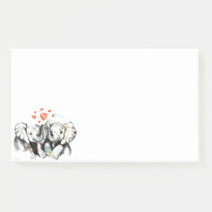 Elephants Couple Love Post-it Notes