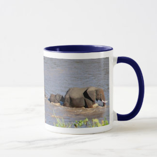 Elephants crossing Tarangire River (MIRROR) Mug