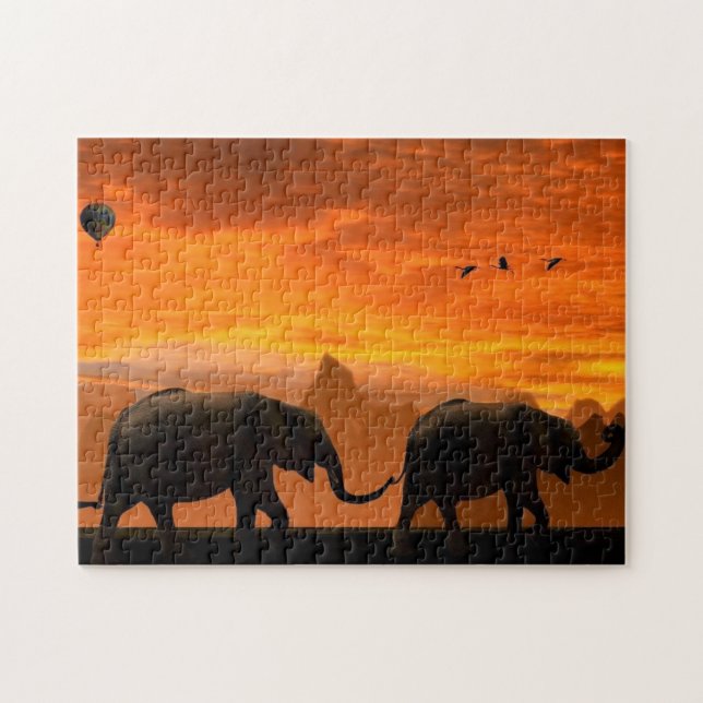 Elephants Family Jigsaw Puzzle (Horizontal)