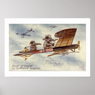 Elephants Flying Plane Wall Art