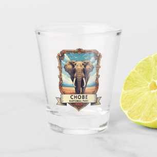Elephants in Chobe National Park Botswana Shot Glass