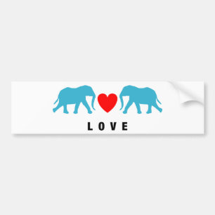 Elephants in Love Bumper Sticker