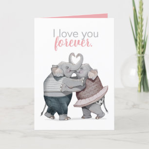 Elephants in Love Greeting Card