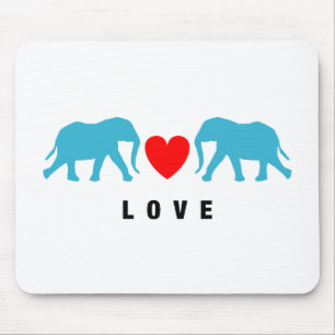 Elephants in Love Mouse Pad