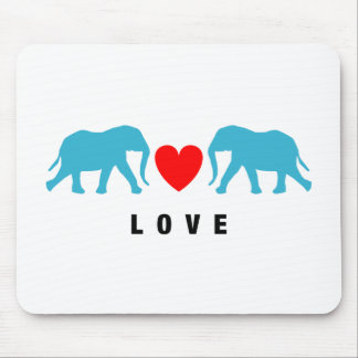 Elephants in Love Mouse Pad