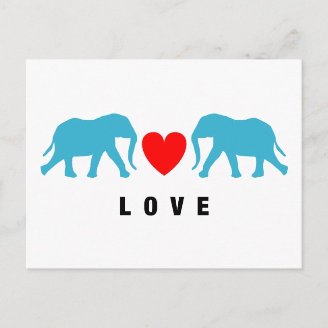 Elephants in Love Postcard (Front)