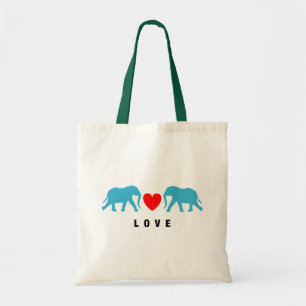 Elephants in Love Tote Bag