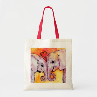 Elephants in Love Tote Bag