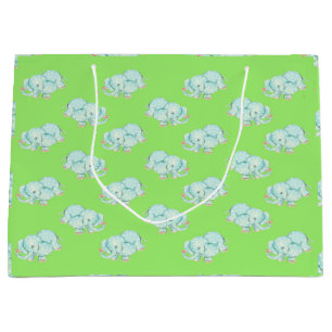 Elephants in the grass large gift bag