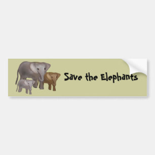 Elephants in the Wild Bumper Stickers