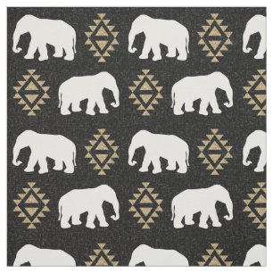 Elephants - Indian elephant design Fabric