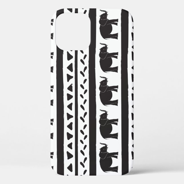 Elephants, lines, triangles, decorative seamless. Case-Mate iPhone case (Back)