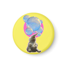 ELEPHANTS LOVE BUBBLES - Kitchen Magnet