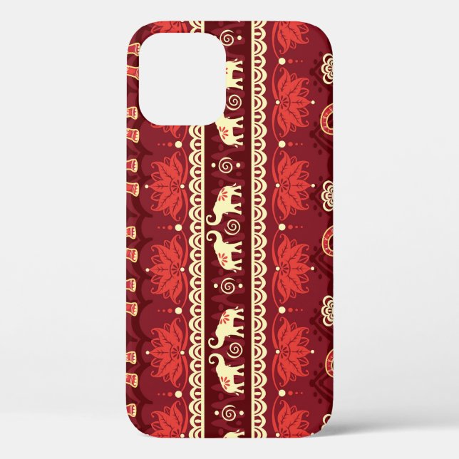 Elephants March: Playful Seamless Pattern. Case-Mate iPhone Case (Back)