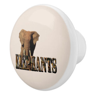 Elephants Name Made From Elephants, Ceramic Knob