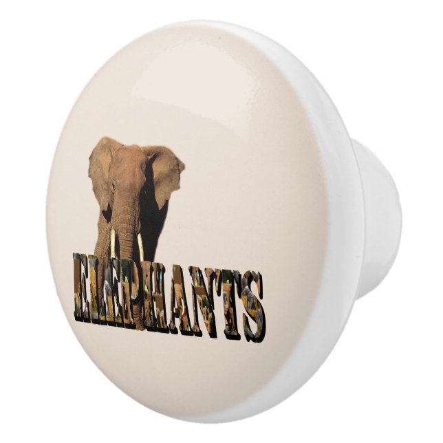 Elephants Name Made From Elephants, Ceramic Knob (Right)