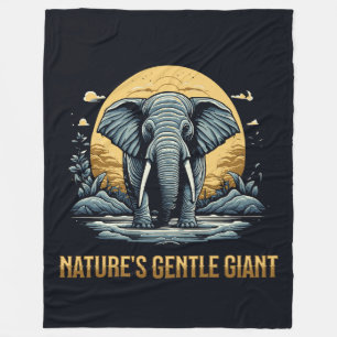Elephants Nature's Gentle Giant Fleece Blanket