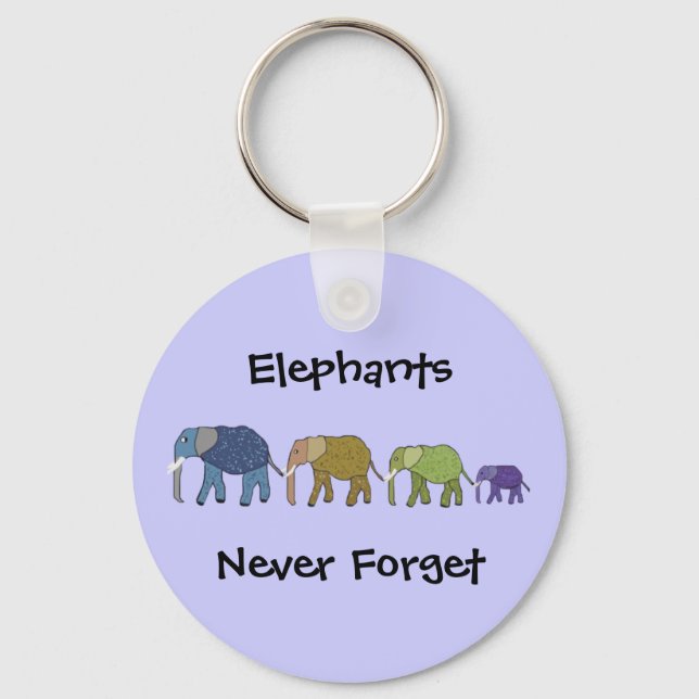 Elephants Never Forget Keychain (Front)