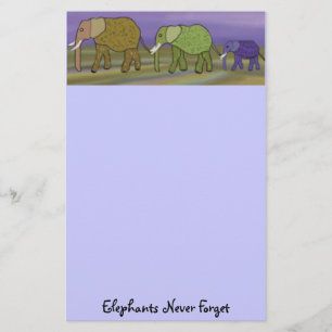 Elephants Never Forget Stationery