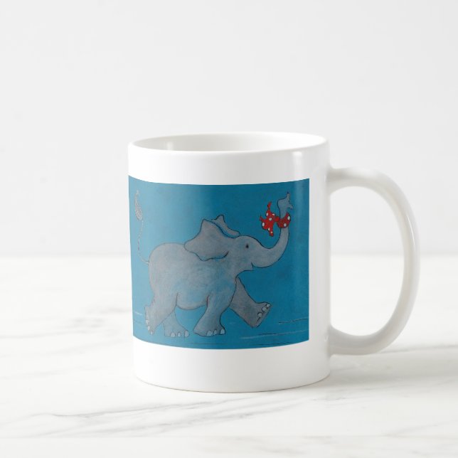 Elephants Never Forget (turquoise) Coffee Mug (Right)